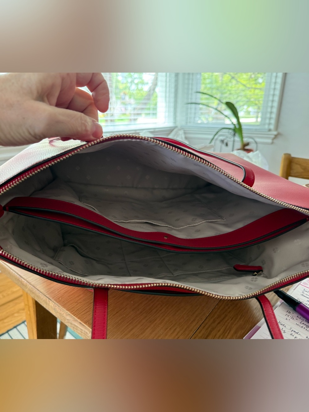 kate spade New York Red Leather Tote - Picture 4 of 5